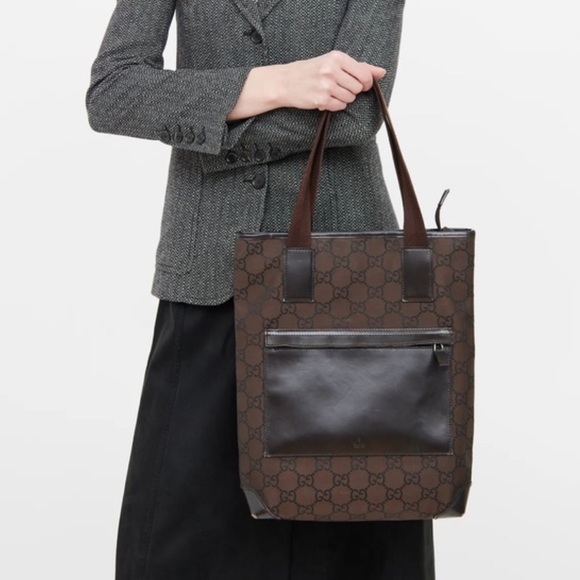 Gucci | Vintage GG Monogram Tote Bag | Brown - Picture 2 of 12